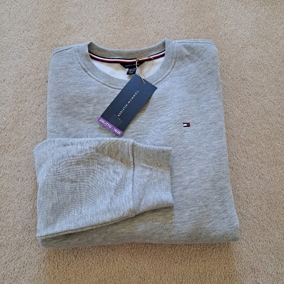 Tommy Hilfiger Youth Sweatshirt Grey Size 18/20 Unisex Fleece Crewneck Pullover - Picture 9 of 9
